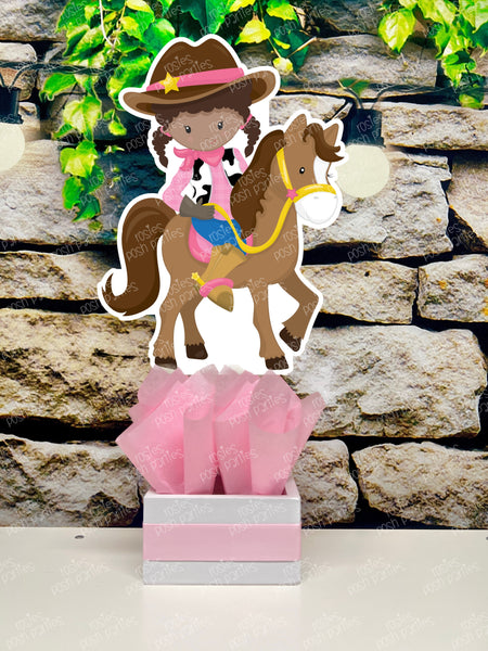 African Cowgirl Theme | Cowgirl Birthday Centerpiece | African American Theme | Western Cowgirl Birthday | Wild West Theme Decor SET OF 4