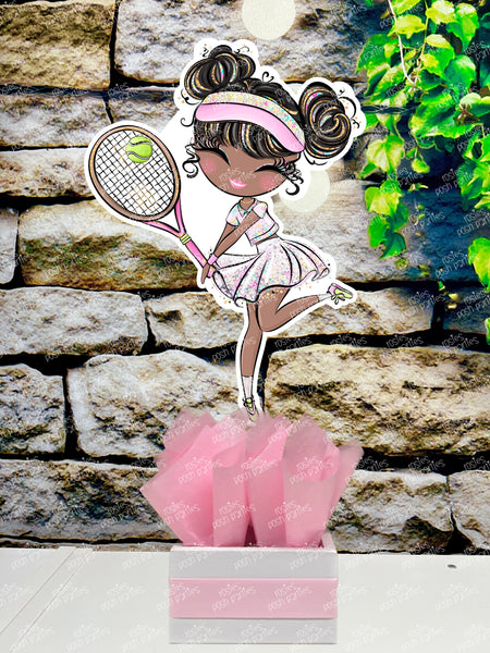 Afro Tennis Theme | Tennis Girl Birthday | Sports Theme | Aced Tennis Birthday | Game Set Match Tennis Baby Shower | Party SET OF 4