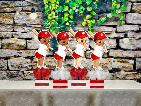 Little Prince Baseball Theme | Baseball Baby Shower | Red Baseball Sports Theme | Sports Baseball Table Centerpiece INDIVIDUAL