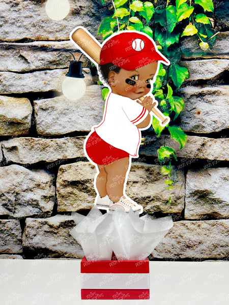 Little Prince Baseball Theme | Baseball Baby Shower | Red Baseball Sports Theme | Sports Baseball Table Centerpiece INDIVIDUAL