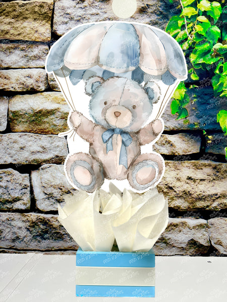 Hot Air Balloon Baby Shower | Bear Beary Baby Shower Theme | Airplane Birthday Centerpiece | Hot Air Balloon Bear Airplane INDIVIDUAL SET OF 4