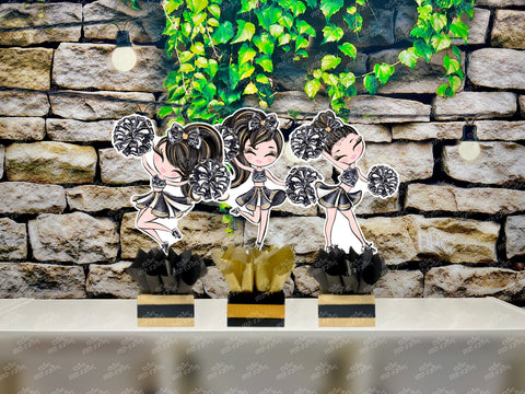 Black College Cheerleader | University Cheerleader Theme | High School Senior Night Party | Cheer Party Centerpiece | Cheer Night Theme INDVIDUAL