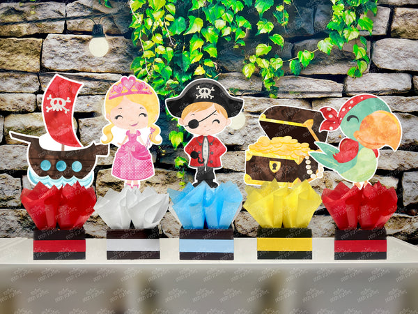 Pirate Birthday Theme | Pirate Baby Shower | Pirate Decoration | Ahoy Baby Shower | Ahoy Its a Boy Theme | Centerpiece Decoration SET OF 5