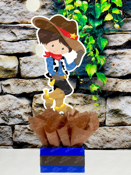 Western Cowboy Theme | Cowboy Birthday | Western Baby Shower | Brown Cowboy Theme Centerpiece Decoration INDIVIDUAL