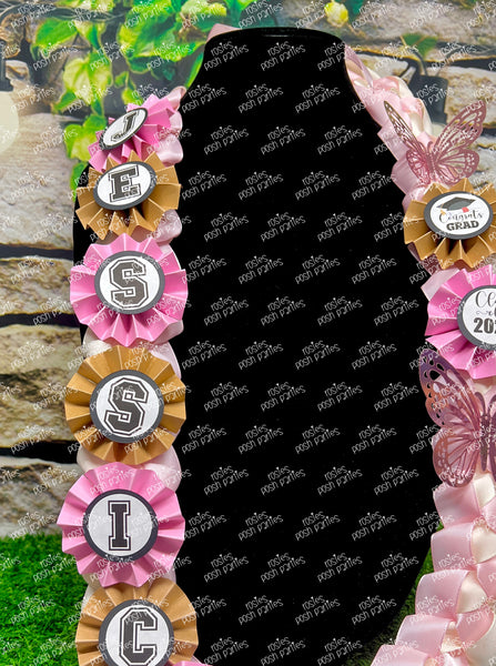 Graduation Lei | Butterfly Promotion Lei | Senior Night Gift Lei | Braided Ribbon Lei | Graduation Ribbon Lei | Graduate Lei | Promotion Lei