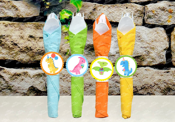 Dinosaur Birthday Party Theme | Dinosaur Theme Utensil Favor | Dinosaur Party Favor | Birthday Dinosaur Party | Napkin Utensil VARIETY