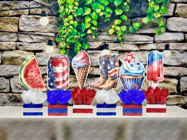 4th of July Theme | Fourth of July Birthday | Independence Day Bash | Red White and Blue Freedom | Patriotic Party | SET OF 6