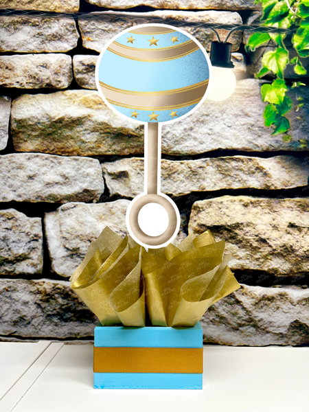 Gold Blue Its a Boy Baby Shower Theme Party Decoration Centerpiece