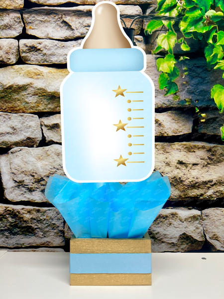 Gold Blue Its a Boy Baby Shower Theme Party Decoration Centerpiece