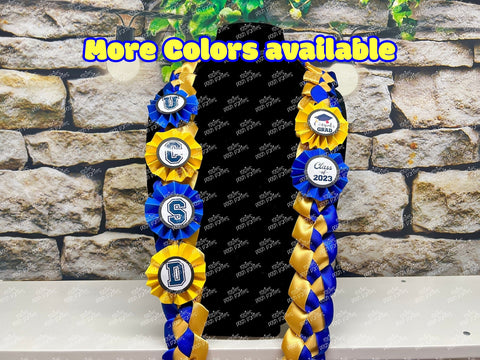 High School Graduation Lei | Senior Night Gift Lei | Braided Ribbon Lei | Graduation Ribbon Lei | College Graduate Lei | Promotion Lei