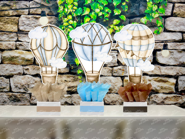 Hot Air Balloon Baby Shower Theme | Hot Air Balloon Birthday Centerpiece | Hot Air Balloon Party Decoration | SET OF 3