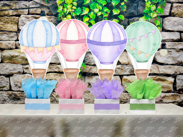 Pastels Hot Air Balloon Baby Shower Theme | Hot Air Balloon Birthday Centerpiece | Hot Air Balloon Party Decoration | Hot Air Balloon SET OF 4