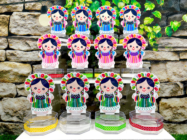 Mexican Rag Doll Theme | Mexican Doll Party | Fiesta Mexicana Party | Guarecita Doll | Mexican Handmade Maria | Candy Jar Favor SET OF 12