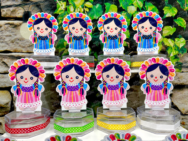 Mexican Rag Doll Theme | Mexican Doll Party | Fiesta Mexicana Party | Guarecita Doll | Mexican Handmade Maria | Candy Jar Favor SET OF 12