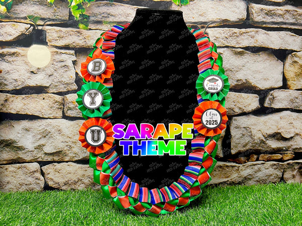 Sarape Graduation Lei | Mexican Lei | Senior Night Lei | Braided Ribbon Lei | Graduation Ribbon Lei | Graduate Lei