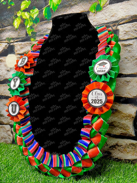 Sarape Graduation Lei | Mexican Lei | Senior Night Lei | Braided Ribbon Lei | Graduation Ribbon Lei | Graduate Lei