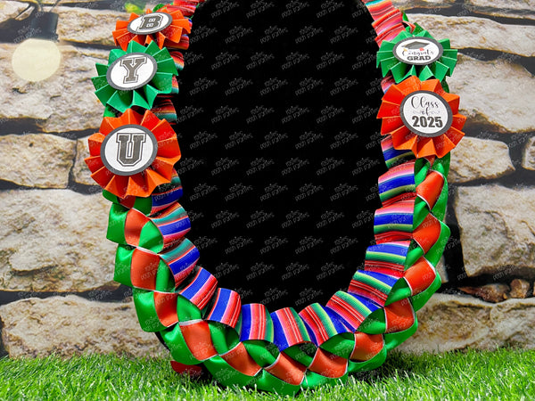 Sarape Graduation Lei | Mexican Lei | Senior Night Lei | Braided Ribbon Lei | Graduation Ribbon Lei | Graduate Lei