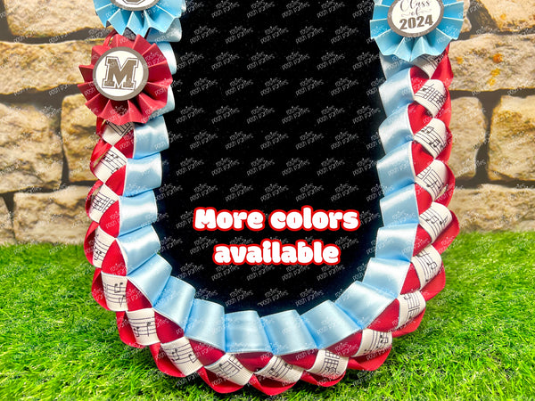 Graduation Lei | Theatre Lei | Senior Night Gift Lei | Braided Ribbon Lei | Graduation Ribbon Lei | Graduate Lei | Music Drama Lei