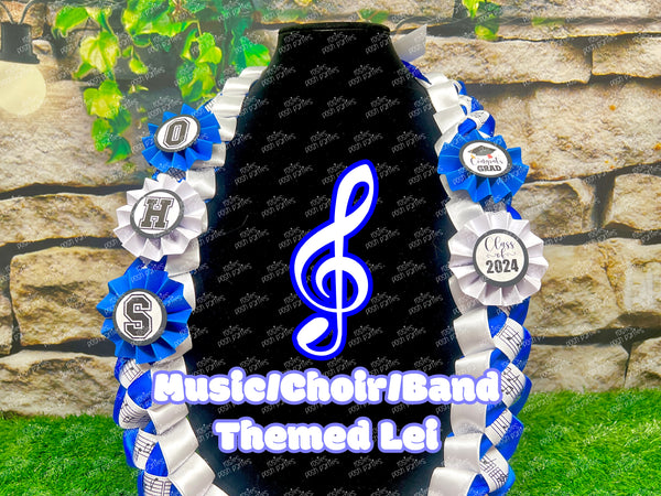 Graduation Lei | Theatre Lei | Senior Night Gift Lei | Braided Ribbon Lei | Graduation Ribbon Lei | Graduate Lei | Music Drama Lei