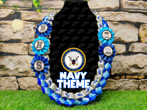 Military Graduation Lei | Navy Promotion Lei | Troops Graduation Gift Lei | Braided Ribbon| Graduation Ribbon Lei | Navy Academy Graduate