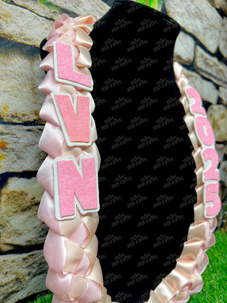 Nurse RN LVN Graduation Lei | Nursing Promotion Gift Lei | Nurse Gift Lei | Braided Ribbon Lei | Graduation Ribbon Lei | Graduate