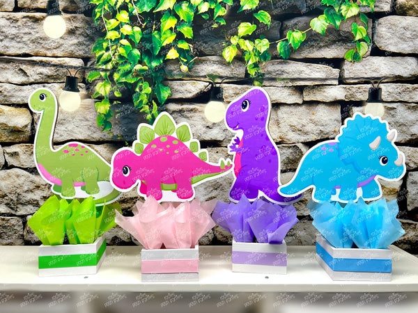 Pink Dinosaur Theme | Pink Dinosaur Baby Shower or Birthday | Dinosaur Table Centerpiece Party Decoration INDIVIDUAL