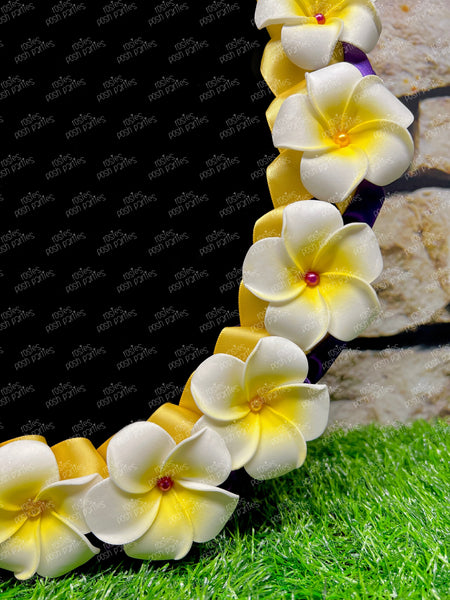 Graduation Lei | Plumeria Promotion Lei | Senior Night Gift Lei | Braided Ribbon Lei | Graduation Ribbon Lei | Graduate Lei | Promotion Lei