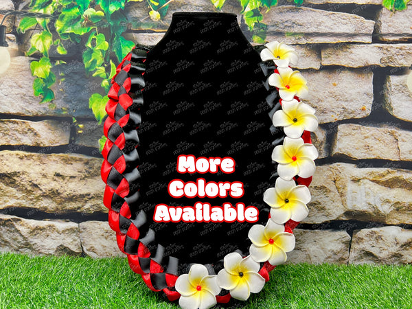 Graduation Lei | Plumeria Promotion Lei | Senior Night Gift Lei | Braided Ribbon Lei | Graduation Ribbon Lei | Graduate Lei | Promotion Lei