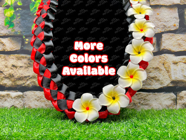 Graduation Lei | Plumeria Promotion Lei | Senior Night Gift Lei | Braided Ribbon Lei | Graduation Ribbon Lei | Graduate Lei | Promotion Lei