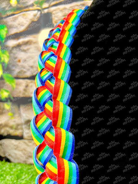 Graduation Rainbow Pride Graduation Lei | Promotion Gift Lei | Senior Night Gift Lei | Braided Ribbon Lei | Graduation Ribbon Lei | LBGTQ Pride Lei