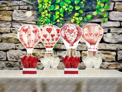 Red Hot Air Balloon Baby Shower Theme | Hot Air Balloon Birthday Centerpiece | Hot Air Balloon Party Decoration | Hot Air Balloon SET OF 4