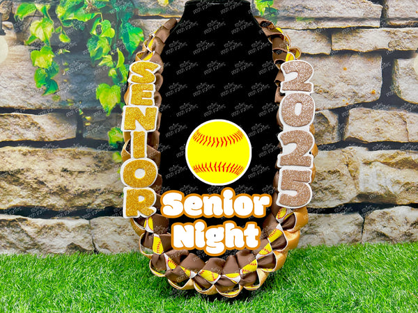 Softball Sports Graduation Lei | Promotion Gift Lei | Sports Senior Night Gift Lei | Braided Ribbon Lei | Graduation Ribbon Lei | Graduate