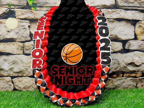 Basketball Sports Graduation Lei | Promotion Gift Lei | Sports Senior Night Gift Lei | Braided Ribbon Lei | Graduation Ribbon Lei | Graduate