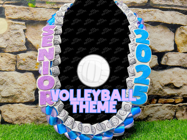 Volleyball Sports Graduation Lei | Promotion Gift Lei | Sports Senior Night Gift Lei | Braided Ribbon Lei | Graduation Ribbon Lei | Graduate