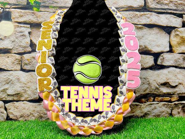 Tennis Sports Graduation Lei | Promotion Gift Lei | Sports Senior Night Gift Lei | Braided Ribbon Lei | Graduation Ribbon Lei | Graduate