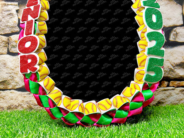 Baseball Sports Graduation Lei | Promotion Gift Lei | Sports Senior Night Gift Lei | Braided Ribbon Lei | Graduation Ribbon Lei | Graduate