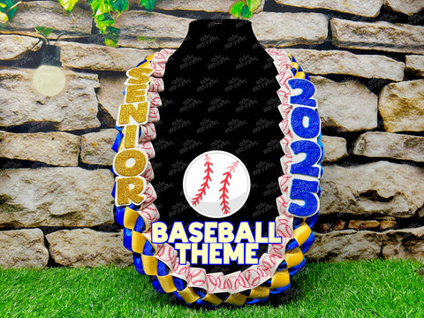 Baseball Sports Graduation Lei | Promotion Gift Lei | Sports Senior Night Gift Lei | Braided Ribbon Lei | Graduation Ribbon Lei | Graduate