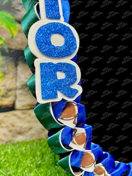 Baseball Sports Graduation Lei | Promotion Gift Lei | Sports Senior Night Gift Lei | Braided Ribbon Lei | Graduation Ribbon Lei | Graduate