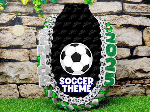 Soccer Sports Graduation Lei | Promotion Gift Lei | Sports Senior Night Gift Lei | Braided Ribbon Lei | Graduation Ribbon Lei | Graduate