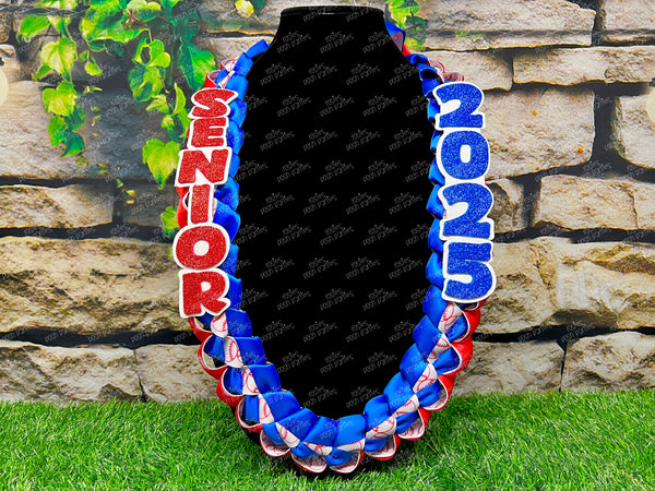 Softball Sports Graduation Lei | Promotion Gift Lei | Sports Senior Night Gift Lei | Braided Ribbon Lei | Graduation Ribbon Lei | Graduate