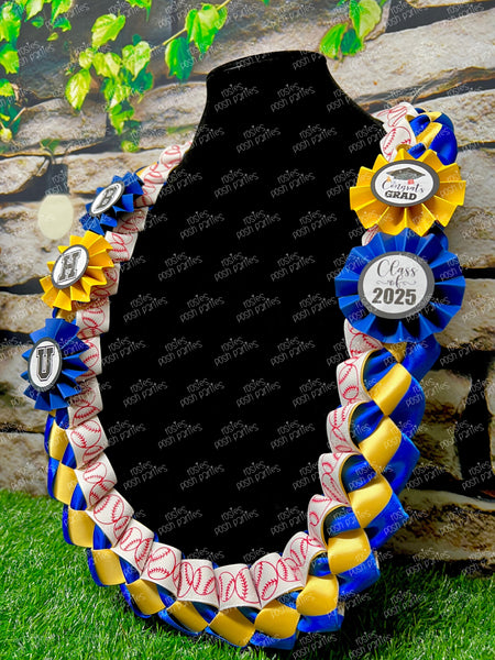 Baseball Graduation Lei | Volleyball Lei | Senior Night Gift Lei | Braided Ribbon Lei | Graduation Ribbon Lei | Graduate Lei | Sports Lei