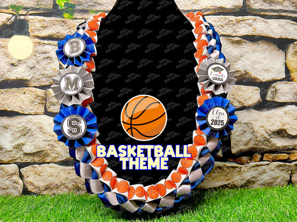 Basketball Graduation Lei | Soccer Lei | Senior Night Gift Lei | Braided Ribbon Lei | Graduation Ribbon Lei | Graduate Lei | Sports Lei