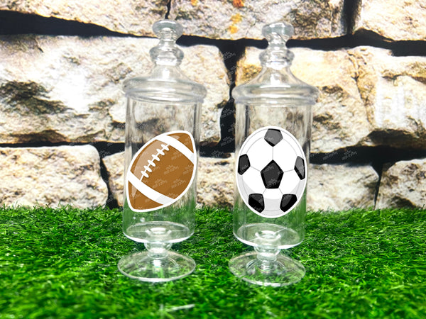 Sports Theme | Sports Birthday Favor | Apothecary Jar Favor | Sports Baseball Football Soccer Basketball | Sports Baby Shower SET OF 12