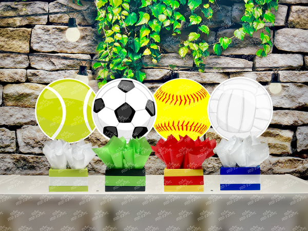 Sports Theme Centerpiece | Tennis Softball Birthday | Sport Party | Sports Birthday | Volleyball Birthday Sport Theme Shower INDIVIDUAL