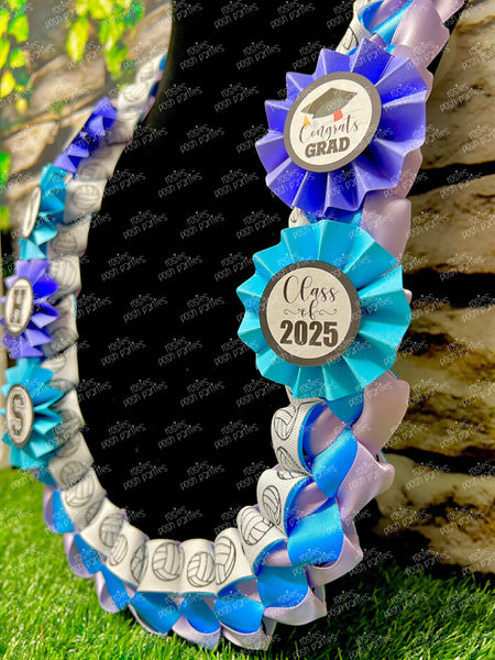 Volleyball Graduation Lei | Soccer Lei | Senior Night Gift Lei | Braided Ribbon Lei | Graduation Ribbon Lei | Graduate Lei | Sports Lei