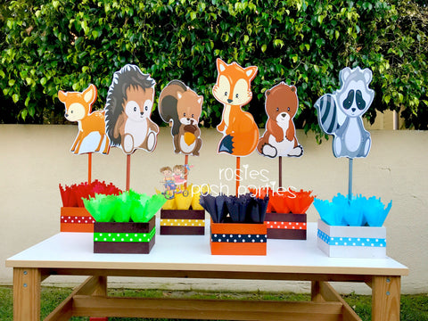 Woodland Animals Birthday Centerpiece Decoration Wood Friends Theme centerpiece birthday party guest table centerpiece decoration INDIVIDUAL