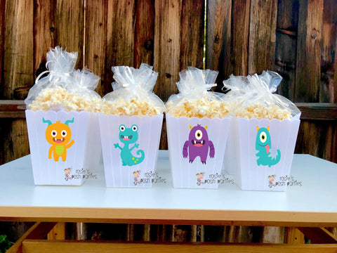 Monster birthday party Favor centerpiece Little Monsters party decoration birthday Little Monsters Favor Popcorn favor Boxes Party SET OF 12