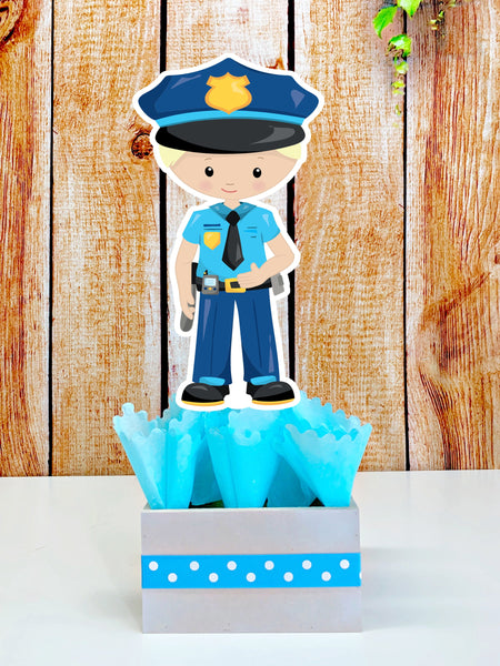 Cops Theme Birthday Centerpiece Decoration Cops Theme Birthday Decoration Police Theme Police Party Theme Decor Police Birthday INDIVIDUAL