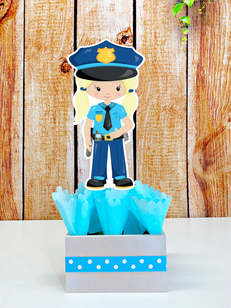 Cops Theme Birthday Centerpiece Decoration Cops Theme Birthday Decoration Police Theme Police Party Theme Decor Police Birthday INDIVIDUAL