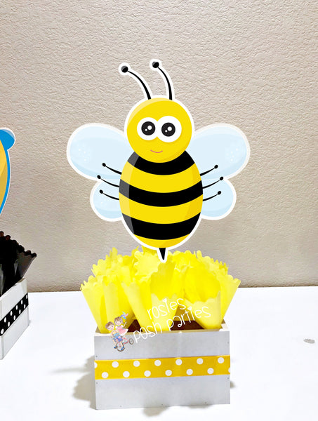 Bumble Bee Baby Shower Birthday Party centerpiece theme 1st birthday, Bumble Bee Theme Party Centerpiece Decoration Bumble Bee SET OF 4